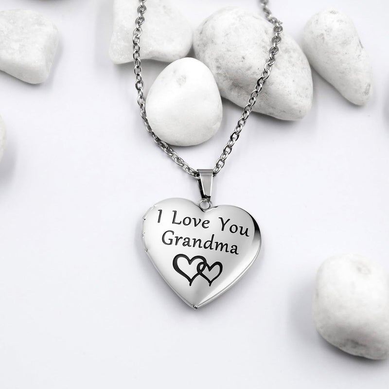 PHOCKSIN Locket Necklace for Women Black/Gold/Silver Locket Necklace Oval/Round/Heart Photo Necklace New Years Gifts for Girls - Image 2